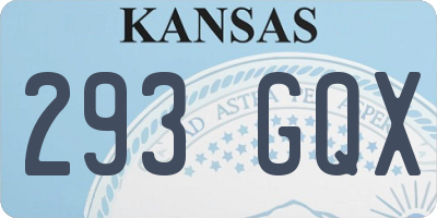 KS license plate 293GQX