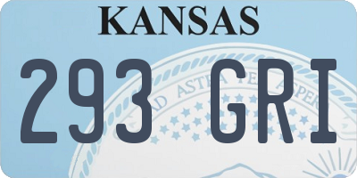 KS license plate 293GRI