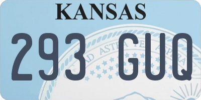 KS license plate 293GUQ