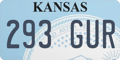 KS license plate 293GUR