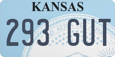 KS license plate 293GUT