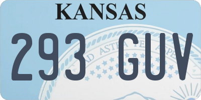 KS license plate 293GUV