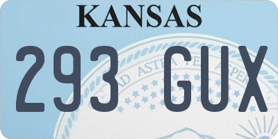 KS license plate 293GUX
