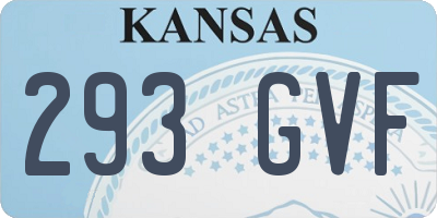 KS license plate 293GVF