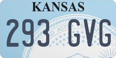 KS license plate 293GVG