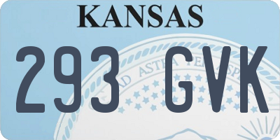 KS license plate 293GVK