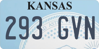 KS license plate 293GVN