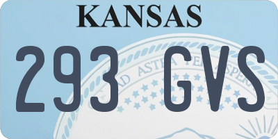 KS license plate 293GVS