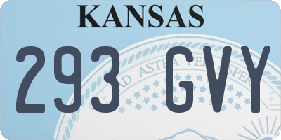 KS license plate 293GVY