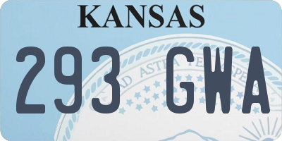 KS license plate 293GWA