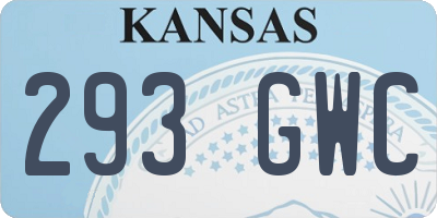 KS license plate 293GWC