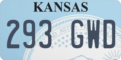KS license plate 293GWD