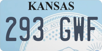 KS license plate 293GWF