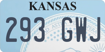 KS license plate 293GWJ