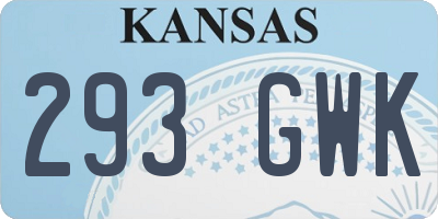 KS license plate 293GWK