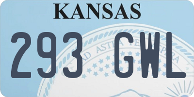 KS license plate 293GWL