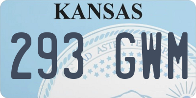 KS license plate 293GWM
