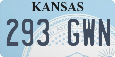 KS license plate 293GWN