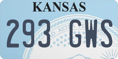 KS license plate 293GWS