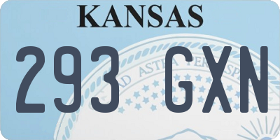 KS license plate 293GXN