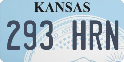 KS license plate 293HRN