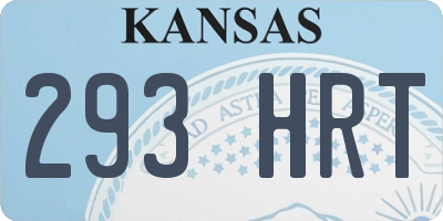 KS license plate 293HRT