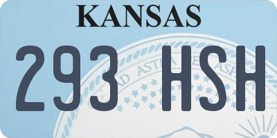 KS license plate 293HSH