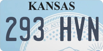 KS license plate 293HVN