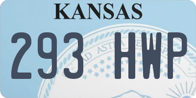 KS license plate 293HWP