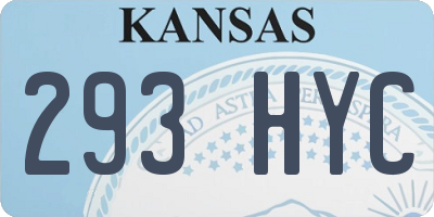 KS license plate 293HYC