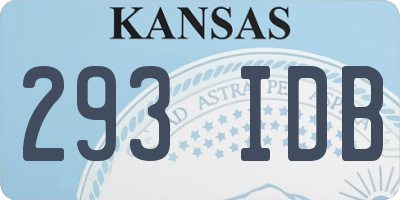 KS license plate 293IDB