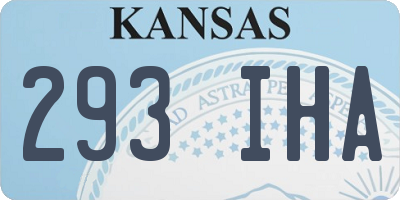 KS license plate 293IHA