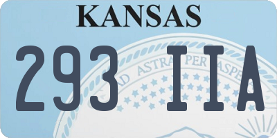 KS license plate 293IIA