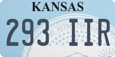 KS license plate 293IIR