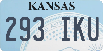 KS license plate 293IKU