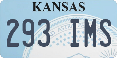 KS license plate 293IMS