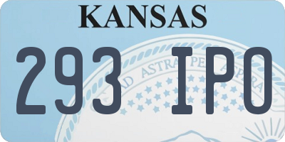 KS license plate 293IPO