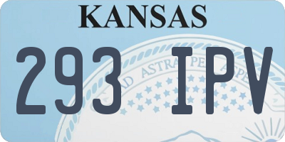 KS license plate 293IPV