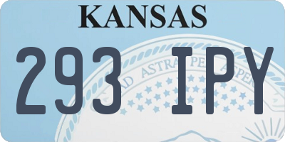 KS license plate 293IPY