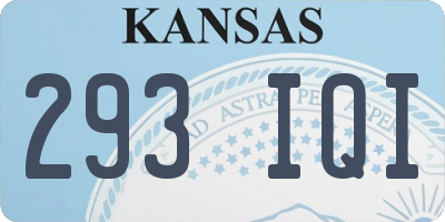 KS license plate 293IQI