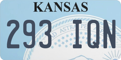 KS license plate 293IQN