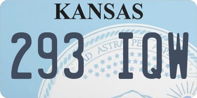 KS license plate 293IQW