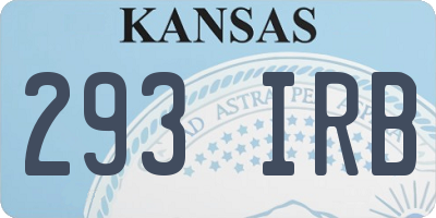 KS license plate 293IRB