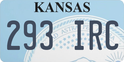KS license plate 293IRC