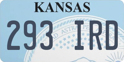 KS license plate 293IRD