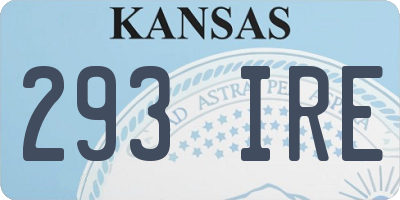 KS license plate 293IRE