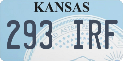 KS license plate 293IRF