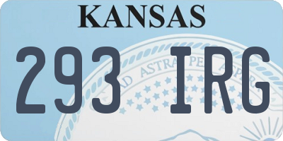 KS license plate 293IRG
