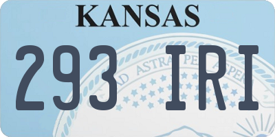 KS license plate 293IRI