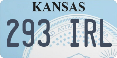 KS license plate 293IRL